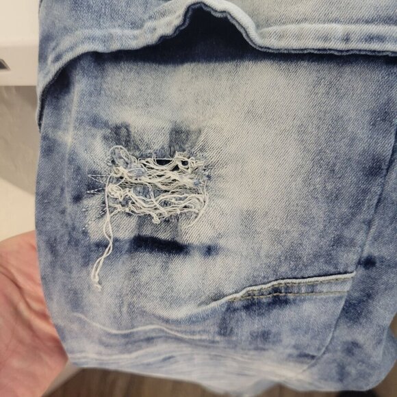 R GSTR Acid Wash Jeans Mens (Actual 33x30) Stretch Distressed Grunge Streetwear - Picture 6 of 13